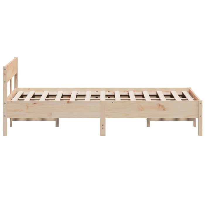 Queen Size Bed Frame with Headboard 150x200 Cm Solid Wood