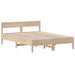 Queen Size Bed Frame with Headboard 150x200 Cm Solid Wood