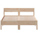 Queen Size Bed Frame with Headboard 150x200 Cm Solid Wood