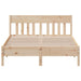 Queen Size Bed Frame with Headboard 150x200 Cm Solid Wood