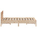 Queen Size Bed Frame with Headboard 150x200 Cm Solid Wood