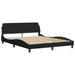 Queen Size Bed Frame with Headboard Black 152x203 Cm Fabric