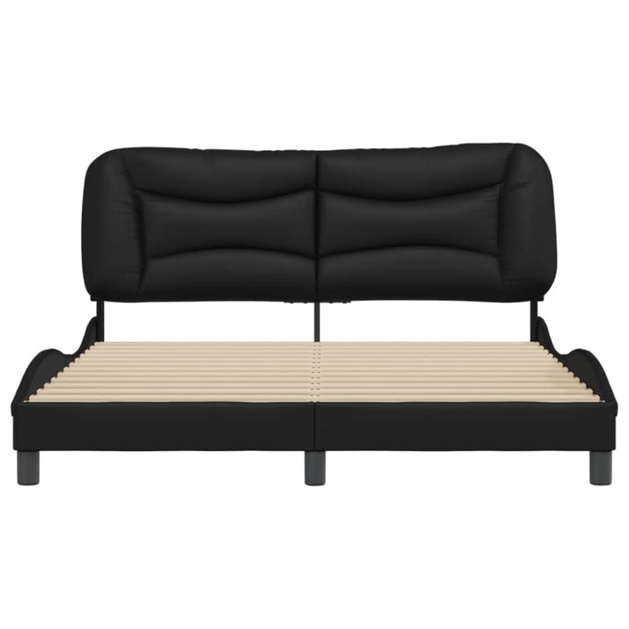 Queen Size Bed Frame With Headboard Black 152x203 Cm Faux