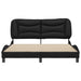 Queen Size Bed Frame With Headboard Black 152x203 Cm Faux