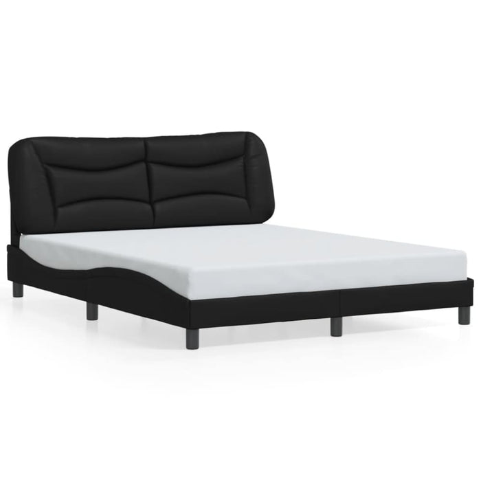 Queen Size Bed Frame With Headboard Black 152x203 Cm Faux