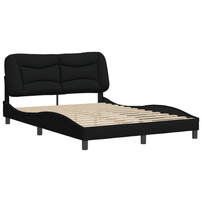 Queen Size Bed Frame With Headboard Black 153x203 Cm Fabric