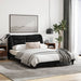 Queen Size Bed Frame With Headboard Black 153x203 Cm Fabric