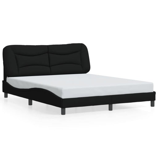 Queen Size Bed Frame With Headboard Black 153x203 Cm Fabric