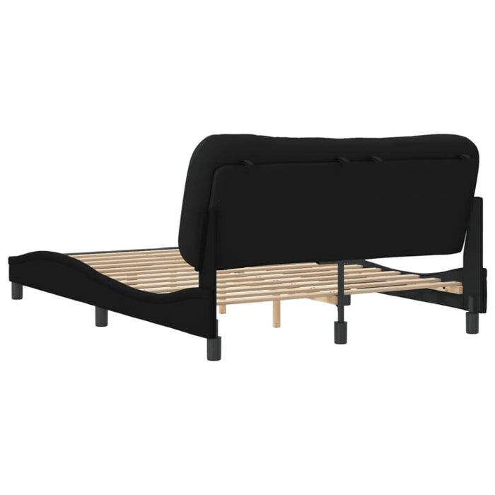 Queen Size Bed Frame With Headboard Black 153x203 Cm Fabric