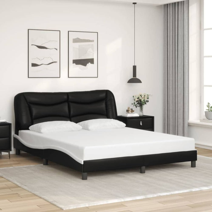 Queen Size Bed Frame With Headboard Black And White 152x203