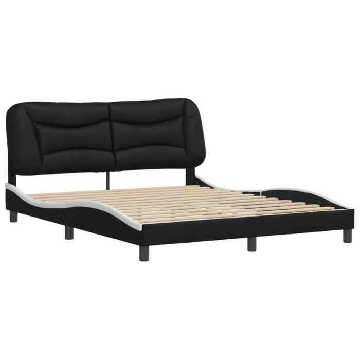 Queen Size Bed Frame With Headboard Black And White 152x203