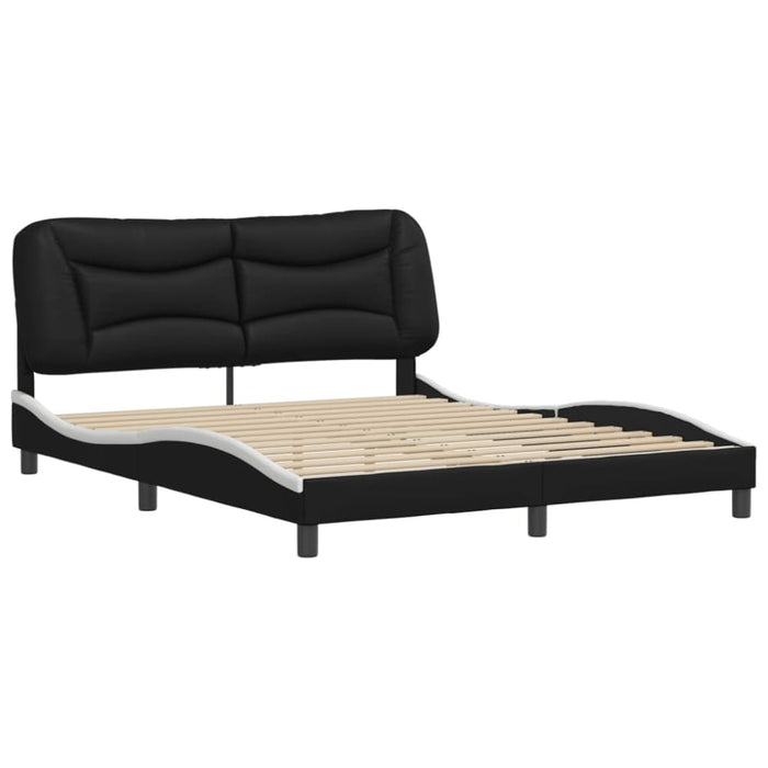 Queen Size Bed Frame With Headboard Black And White 153x203