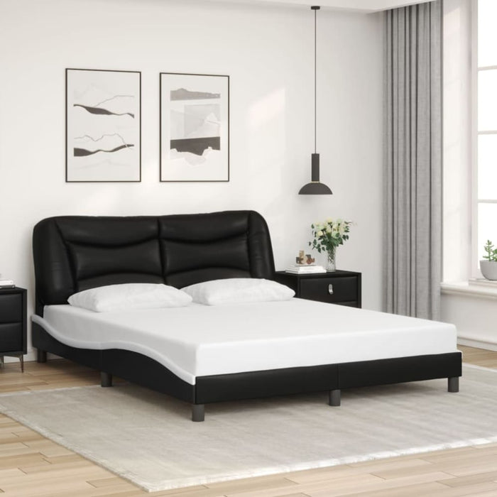 Queen Size Bed Frame With Headboard Black And White 153x203