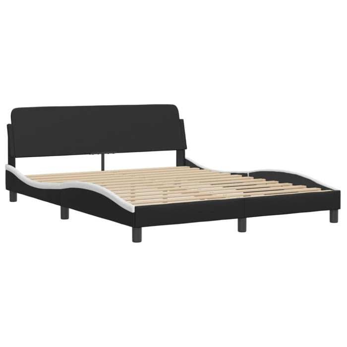Queen Size Bed Frame With Headboard Black And White 153x203