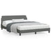 Queen Size Bed Frame with Headboard Dark Grey 152x203 Cm
