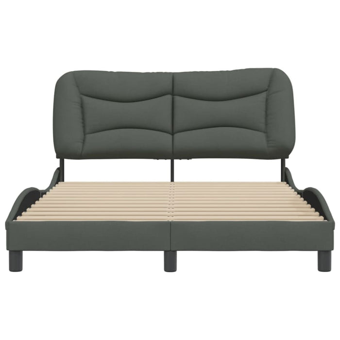 Queen Size Bed Frame With Headboard Dark Grey 153x203 Cm