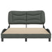 Queen Size Bed Frame With Headboard Dark Grey 153x203 Cm