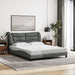 Queen Size Bed Frame With Headboard Dark Grey 153x203 Cm