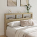 Queen Size Headboard Cabinet with Led Sonoma Oak 160x17x102
