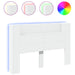 Queen Size Headboard Cabinet With Led White 160x16.5x103.5
