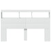 Queen Size Headboard Cabinet with Led White 160x17x102 Cm