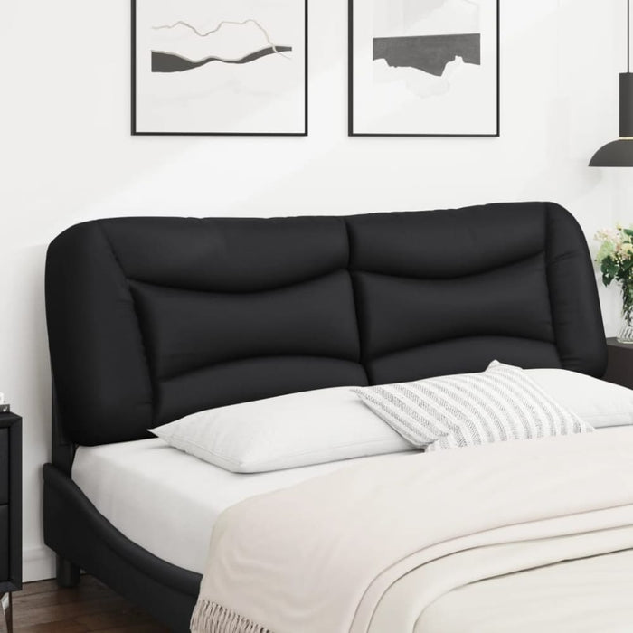 Queen Size Headboard Cushion Black 152 Cm Faux Leather