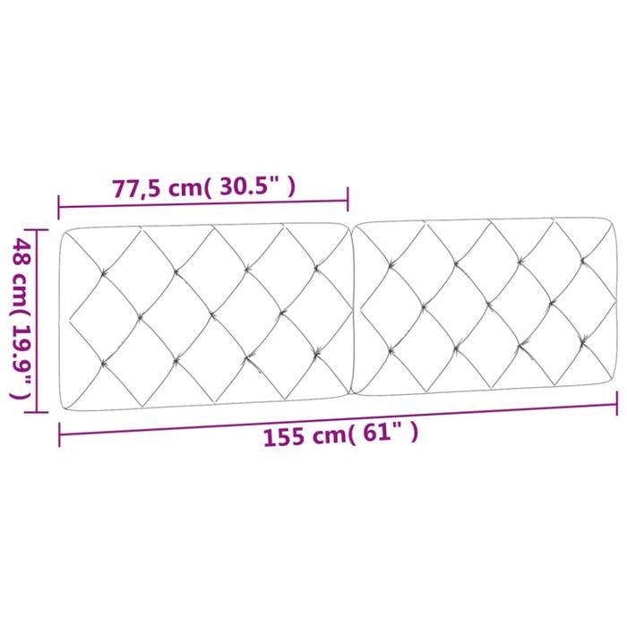 Queen Size Headboard Cushion Black 152 Cm Velvet Tiaipp