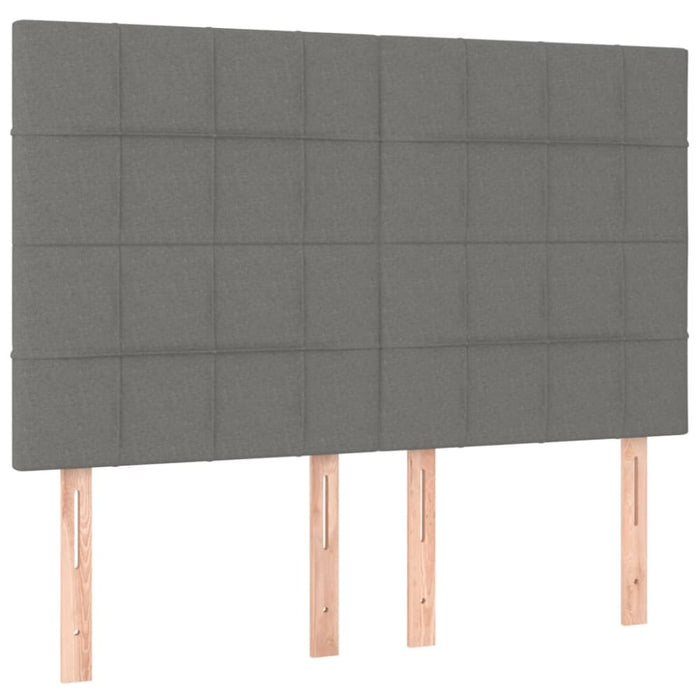 Queen Size Led Headboard Dark Grey 144x5x118/128 Cm Fabric