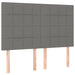 Queen Size Led Headboard Dark Grey 144x5x118/128 Cm Fabric