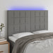 Queen Size Led Headboard Dark Grey 144x5x118/128 Cm Fabric