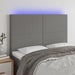 Queen Size Led Headboard Dark Grey 144x5x118/128 Cm Fabric