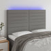 Queen Size Led Headboard Dark Grey 144x5x118/128 Cm Fabric
