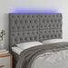 Queen Size Led Headboard Dark Grey 160x7x118/128 Cm Fabric