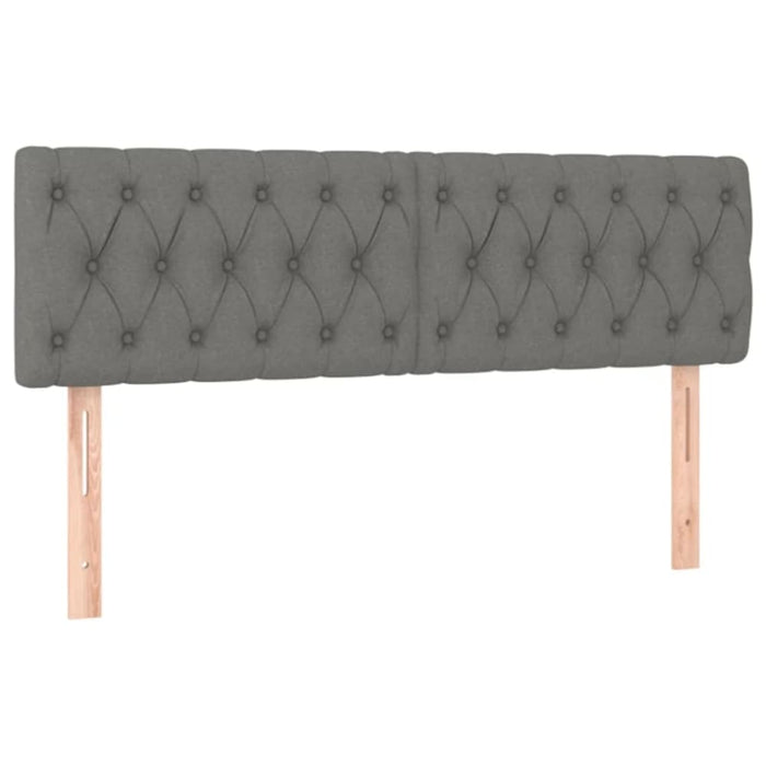 Queen Size Led Headboard Dark Grey 160x7x78/88 Cm Fabric