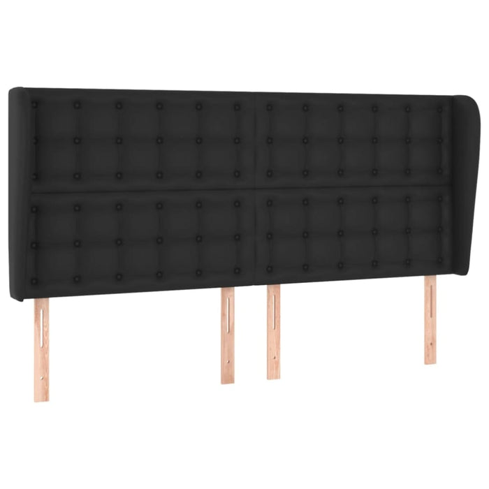 Queen Size Headboard with Ears Black 163x23x118/128 Cm Faux