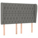 Queen Size Headboard with Ears Dark Grey 147x23x118/128 Cm