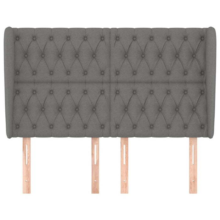 Queen Size Headboard with Ears Dark Grey 147x23x118/128 Cm