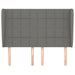 Queen Size Headboard with Ears Dark Grey 147x23x118/128 Cm