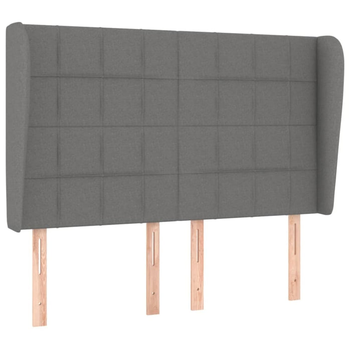Queen Size Headboard with Ears Dark Grey 147x23x118/128 Cm