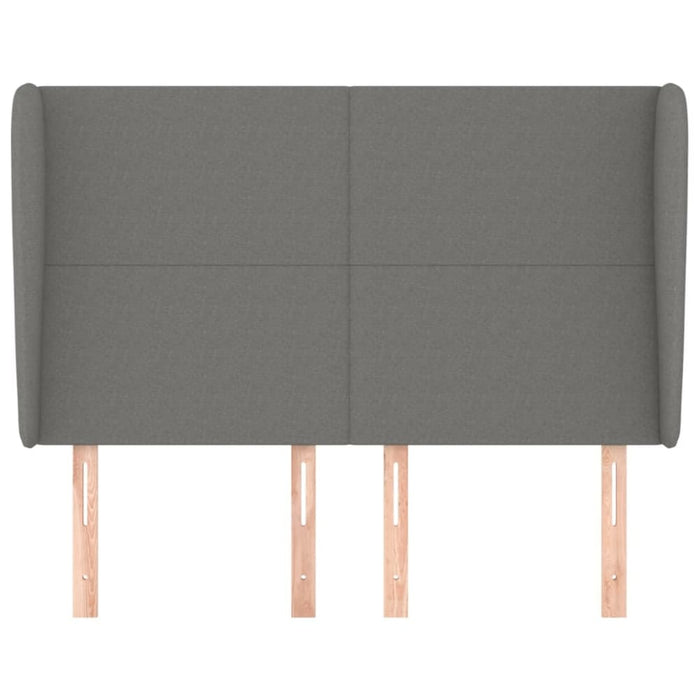 Queen Size Headboard With Ears Dark Grey 147x23x118/128 Cm