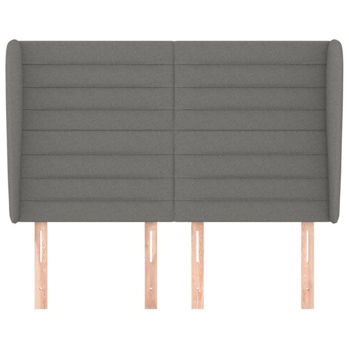 Queen Size Headboard With Ears Dark Grey 147x23x118/128 Cm