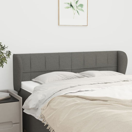 Queen Size Headboard With Ears Dark Grey 147x23x78/88 Cm