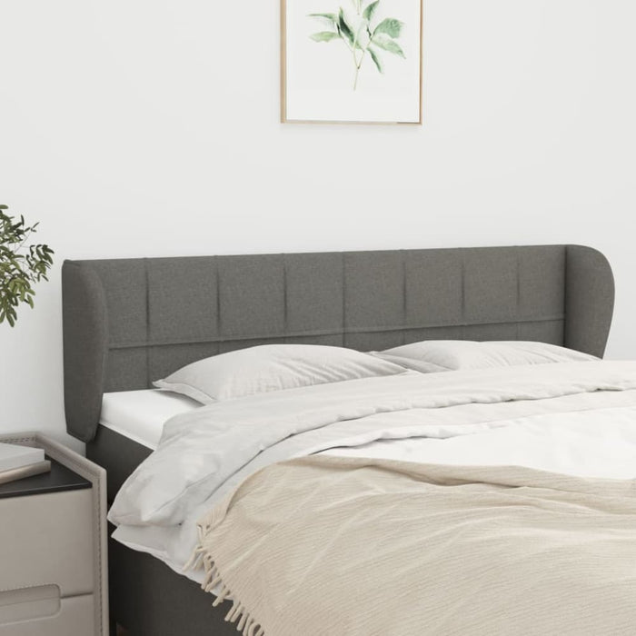 Queen Size Headboard With Ears Dark Grey 147x23x78/88 Cm