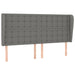 Queen Size Headboard with Ears Dark Grey 163x23x118/128 Cm