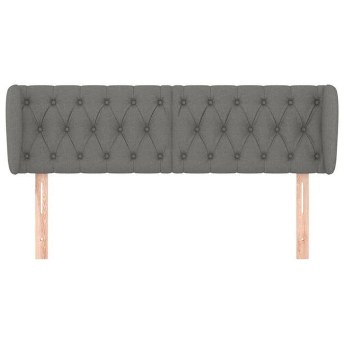 Queen Size Headboard With Ears Dark Grey 163x23x78/88 Cm