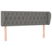 Queen Size Headboard With Ears Dark Grey 163x23x78/88 Cm