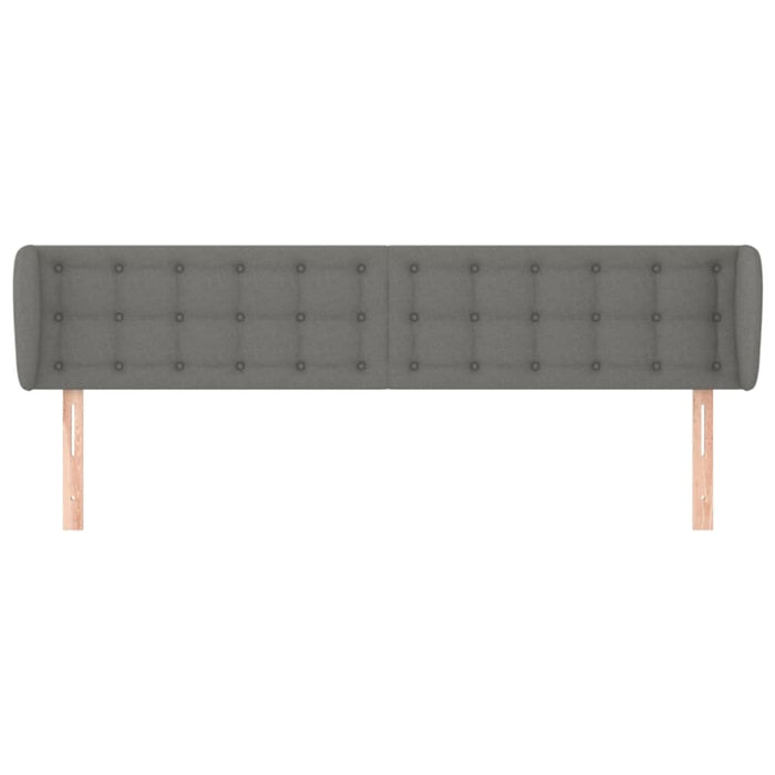 Queen Size Headboard With Ears Dark Grey 163x23x78/88 Cm