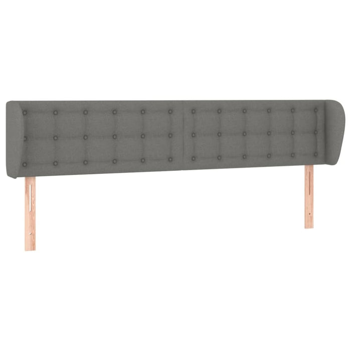 Queen Size Headboard With Ears Dark Grey 163x23x78/88 Cm