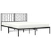 Queen Size Metal Bed Frame with Headboard Black 150x200 Cm