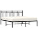 Queen Size Metal Bed Frame with Headboard Black 150x200 Cm